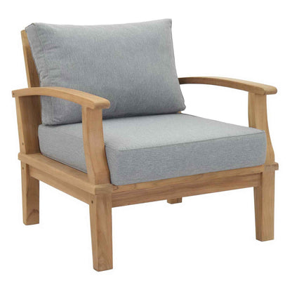Patio Teak Sectional Set - Patio Elegance Marina 8-Piece Outdoor Teak Sectional Set by Modway