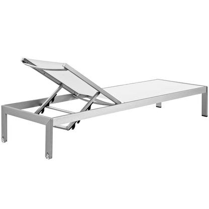 Modway Shore Outdoor Chaise Lounge Set – 6-Piece Aluminum Patio Collection